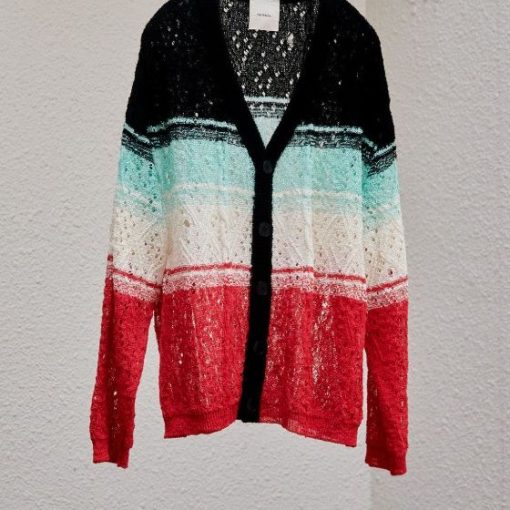 브로큰 레이스 보더 카디건 블랙 [오프라인 매장 한정]