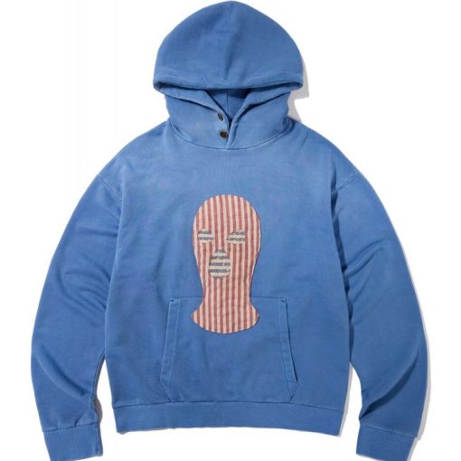 미국 국기 발라클라바 패치워크 후디 [인디고 염색]