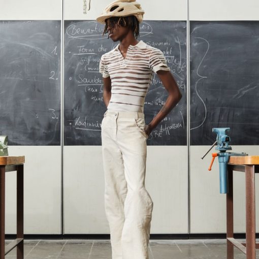 앤티크 레터 팬츠 리넨 화이트