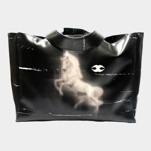 Horse big leather black bag