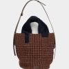 LARGE?BELMONTE?BAG?IN?TEXTILE CHECK BROWN